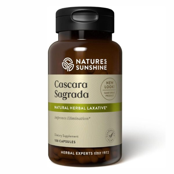 Nature's Sunshine Cascara Sagrada Capsules - Promotes Intestinal Support for a Healthy Colon - 100 Capsules (50 Servings)