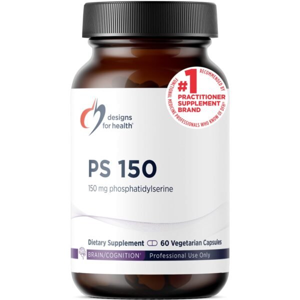 Designs for Health PS 150 Phosphatidylserine Capsules - 150mg Soy-Free Sunflower Lecithin-Sourced Phosphatidyl Serine Supplement