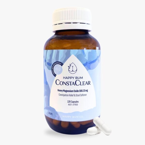 Happy Bum CostaClear for Constipation for Women and Men | Gentle Magnesium Constipation Relief & Colon Cleansing Support